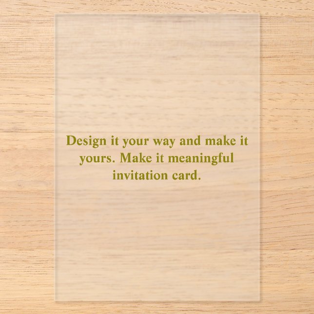Create Your Personalise Rectangle 5" x 7" Frosted Acrylic Invitations (Front)