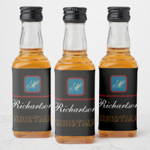 create your personalise simple christmas liquor bottle label