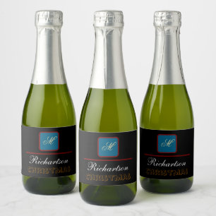 create your personalise simple christmas  sparkling wine label