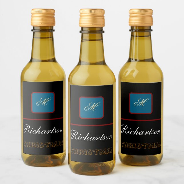 create your personalise simple christmas  wine label (Bottles)