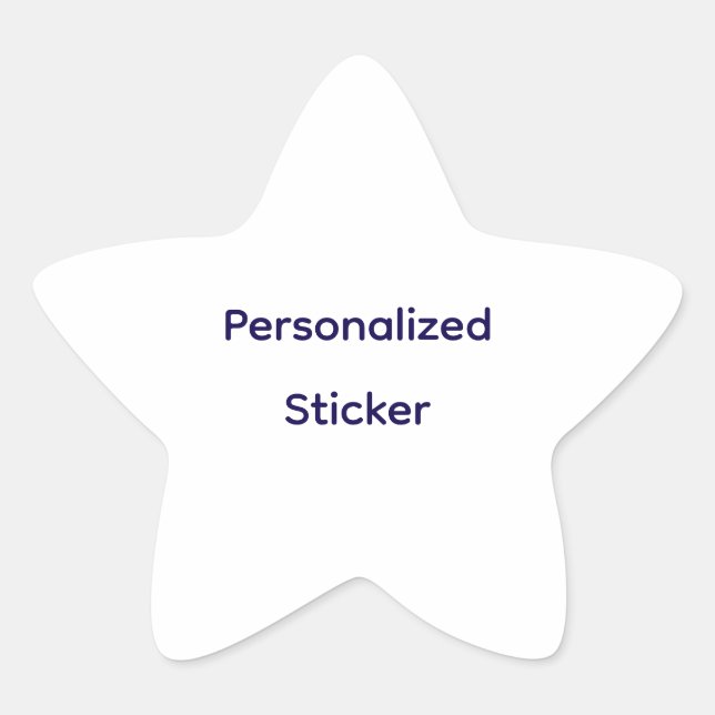 Create Your Personalise  Star Sticker (Front)