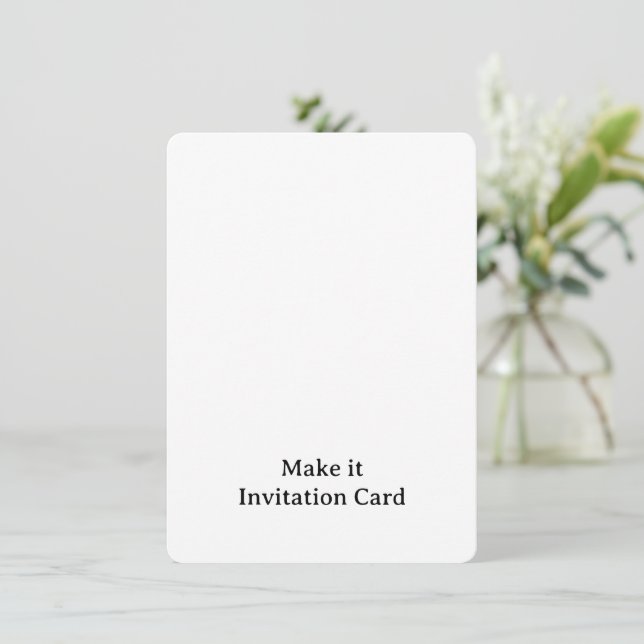 Create Your Personalised 4.5" x 6.25" Rounded  Invitation (Standing Front)