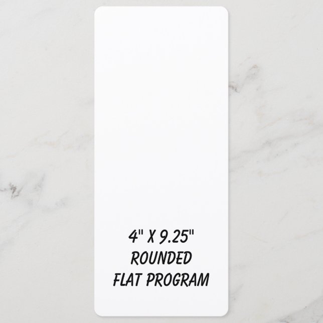 Create Your Personalised 4" x 9.25" Rounded Flat Programme (Front)