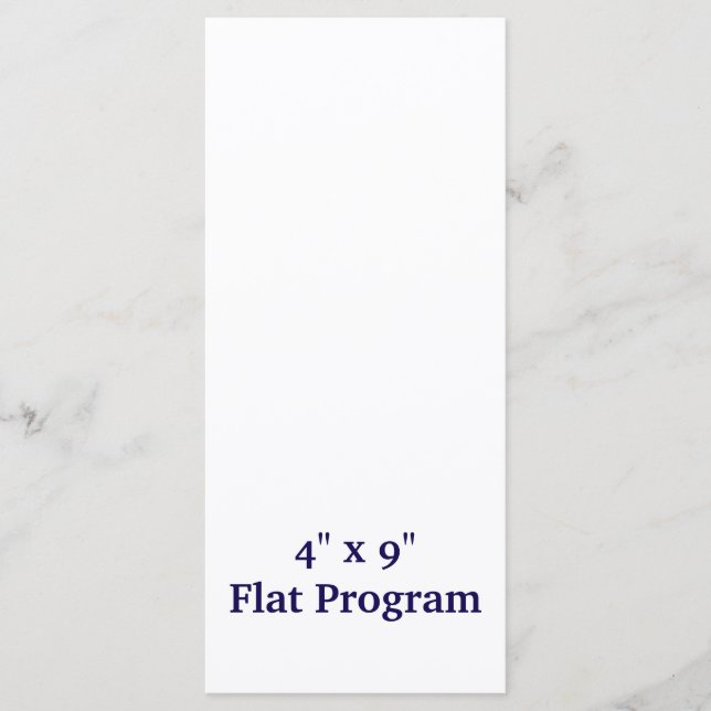 Create Your Personalised 4" x 9" Flat Programme (Front)
