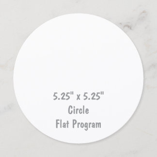 Create Your Personalised 5.25"x5.25" Circle Flat Programme