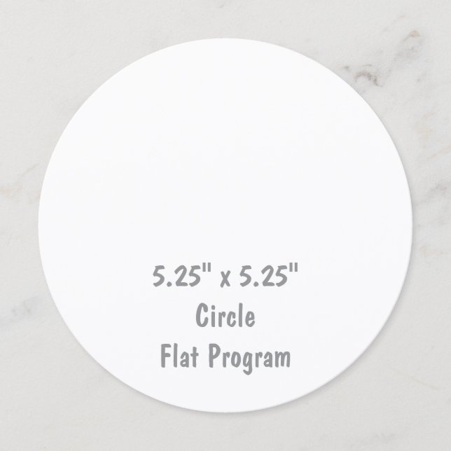 Create Your Personalised 5.25"x5.25" Circle Flat Programme (Front)