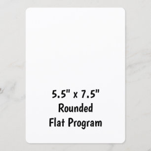 Create Your Personalised 5.5" x 7.5" Rounded Flat Programme