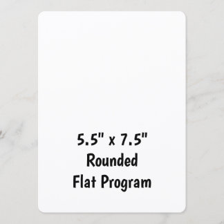 Create Your Personalised 5.5" x 7.5" Rounded Flat Programme