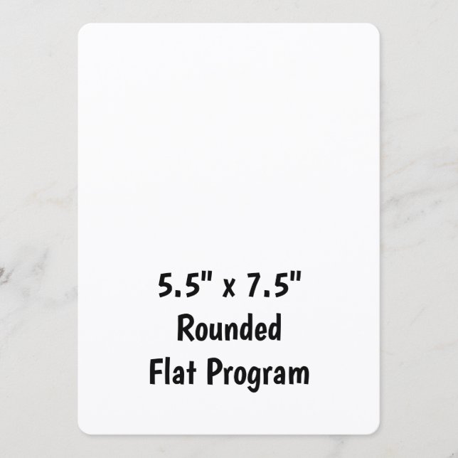 Create Your Personalised 5.5" x 7.5" Rounded Flat Programme (Front)
