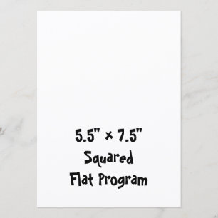 Create Your Personalised 5.5" x 7.5" Squared Flat Programme