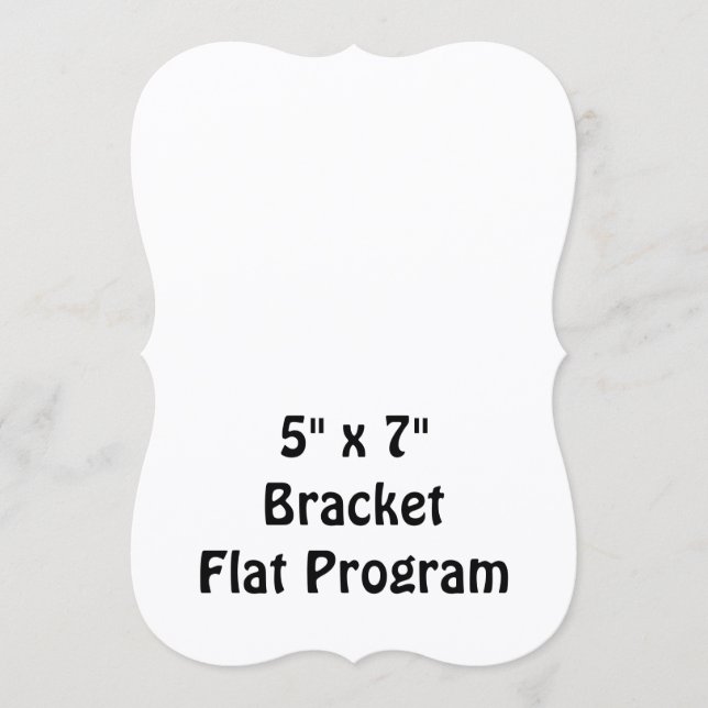 Create Your Personalised 5" x 7" Bracket Flat Programme (Front)