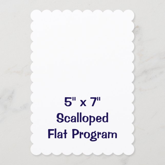 Create Your Personalised 5" x 7" Scalloped Flat Programme (Front)