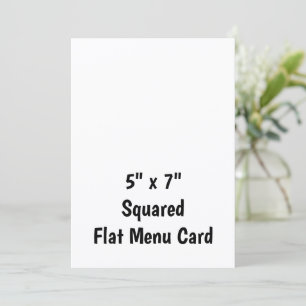 Create Your Personalised 5" x 7" Squared Flat Menu