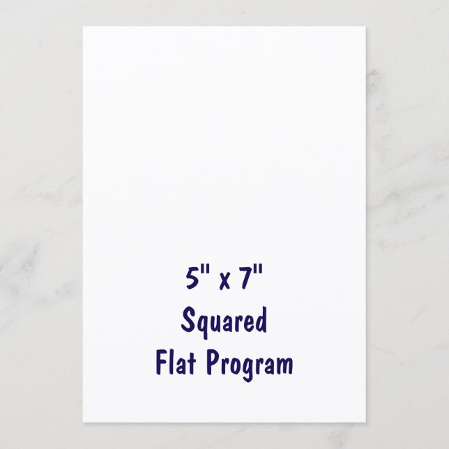 Create Your Personalised 5" x 7" Squared Flat Programme (Front)