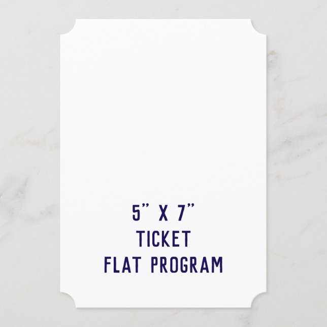 Create Your Personalised 5" x 7" Ticket Flat Programme (Front)