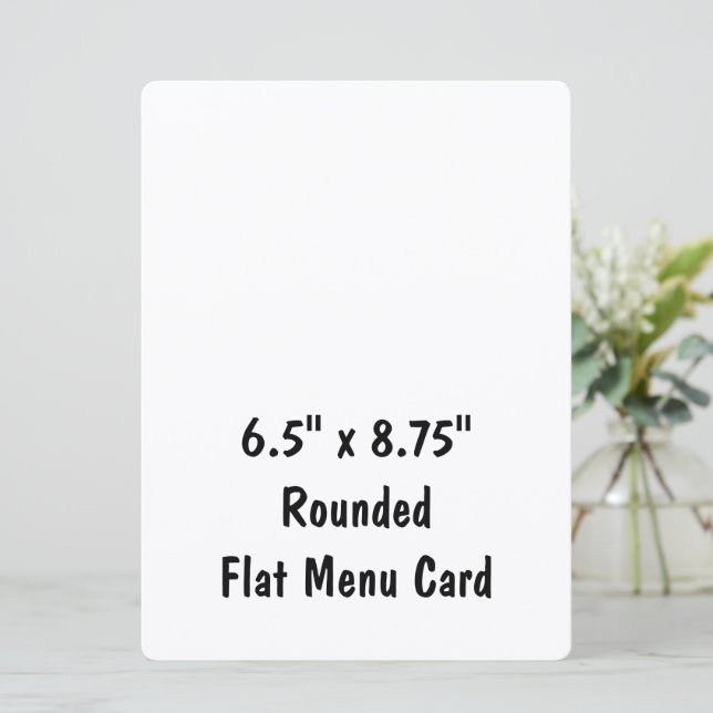 Create Your Personalised 6.5" x 8.75" Rounded Flat Menu (Standing Front)