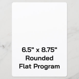 Create Your Personalised 6.5" x 8.75" Rounded Flat Programme