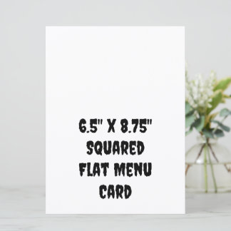 Create Your Personalised 6.5" x 8.75" Squared Flat Menu