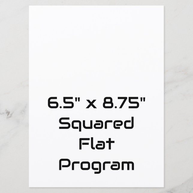 Create Your Personalised 6.5" x 8.75" Squared Flat Programme (Front)