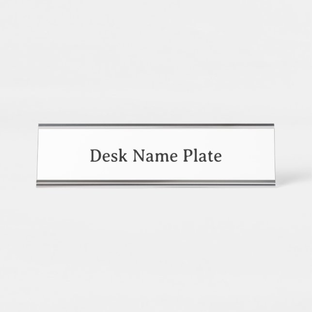 Create Your Personalised Standard Silver Desk Name Plate (Front)