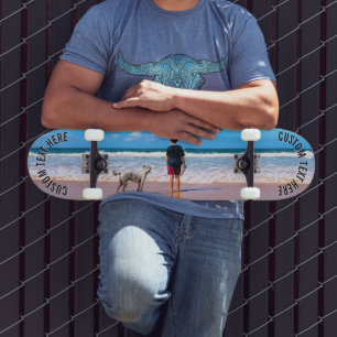 Create Your Pet Photo Skateboard Gift Custom Text