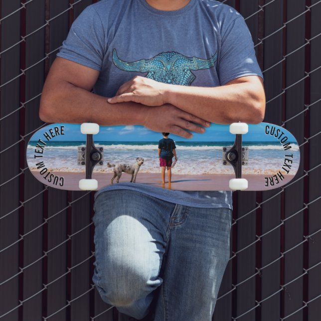 Create Your Pet Photo Skateboard Gift Custom Text (Outdoor 3)