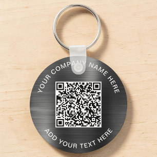 Create Your QR Code Promotional Grey Key Ring