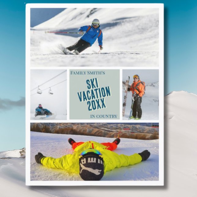 Create your Ski skiing vacation photo Postcard (Creator Uploaded)