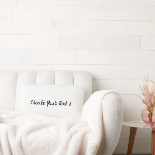 Create Your Text Black Colour Text Printed Soft Lumbar Cushion