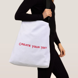 Create your text Printed Red Colour Text Shopping Crossbody Bag