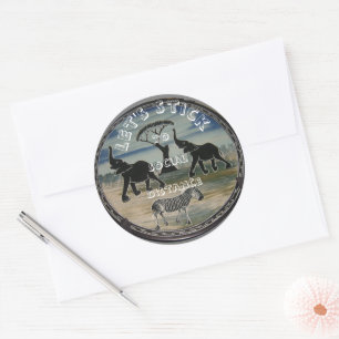Create your unique stylish let's stick to social D Classic Round Sticker
