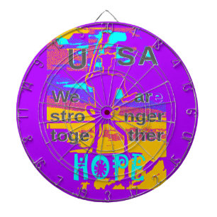  Create Your USA  Hope We Are Stronger Together Dartboard