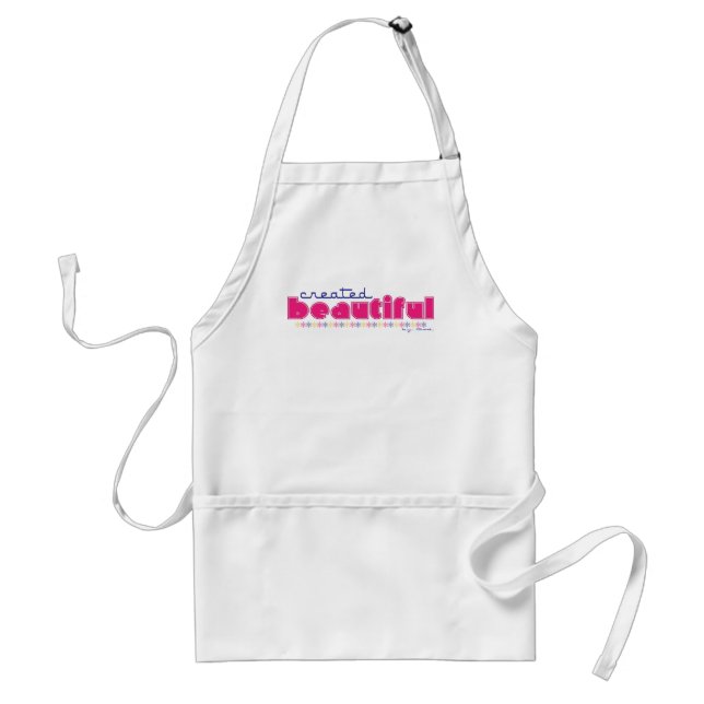 Created Beautiful (by God) ladies Christian apron (Front)