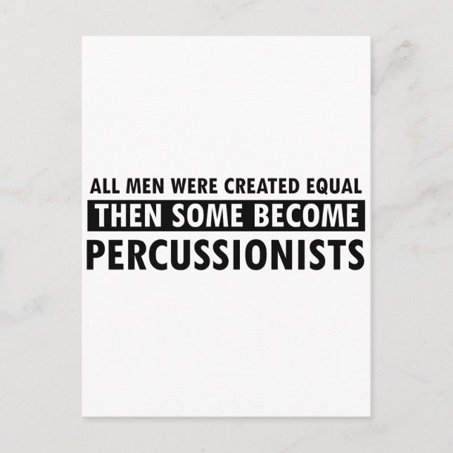 Created equally percussionist design postcard (Front)