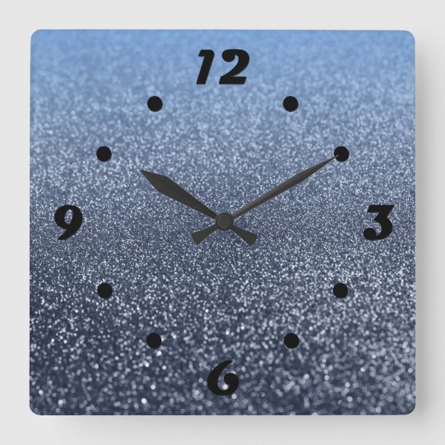 Created for you , elegant, shiny square wall clock (Front)