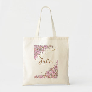 Created for you , floral, paper flowers, pink tote bag