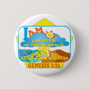Created in His Image Eng 6 Cm Round Badge