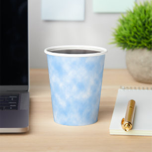 Created Pink and White Clouds Abstract Pattern Paper Cups