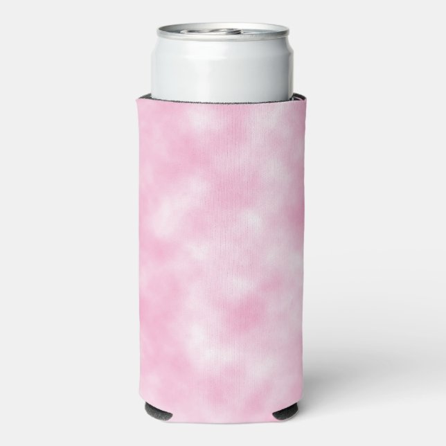 Created Pink and White Clouds Abstract Pattern Seltzer Can Cooler (Seltzer Back)
