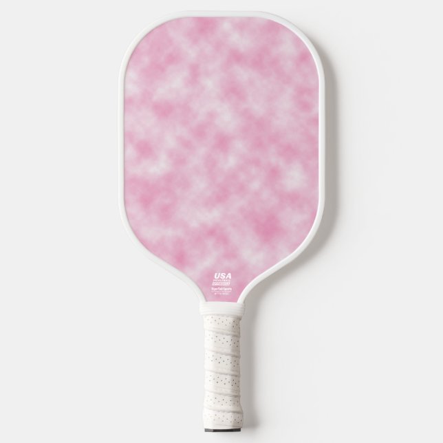 Created Pink Clouds Abstract Art Pattern Pickleball Paddle (Front)