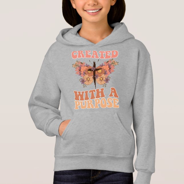 Created with a Purpose – Butterfly & Cross Floral  (Front)