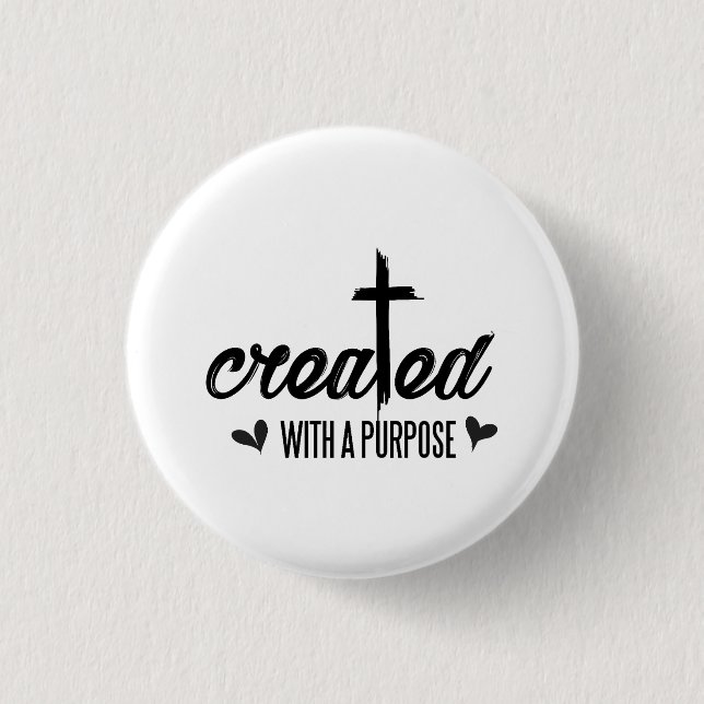 Created With A Purpose - Christian 3 Cm Round Badge (Front)