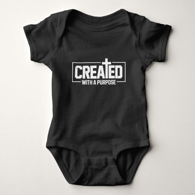 Created With A Purpose Christian Blessed Bible  Baby Bodysuit (Front)