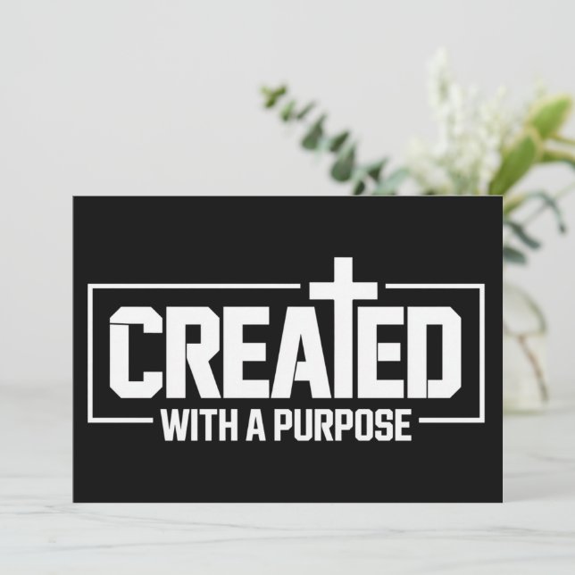 Created With A Purpose Christian Blessed Bible  Invitation (Standing Front)