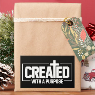 Created With A Purpose Christian Blessed Bible Rectangular Sticker