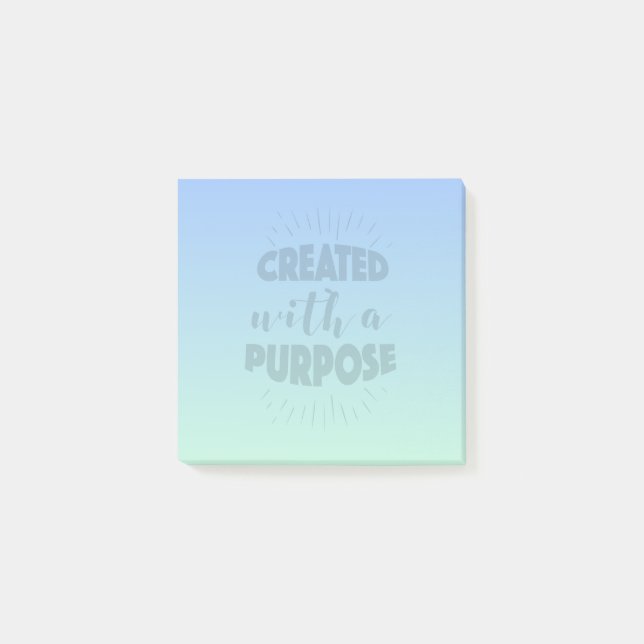 Created with a Purpose, Fun and Motivational Post-it Notes (Front)