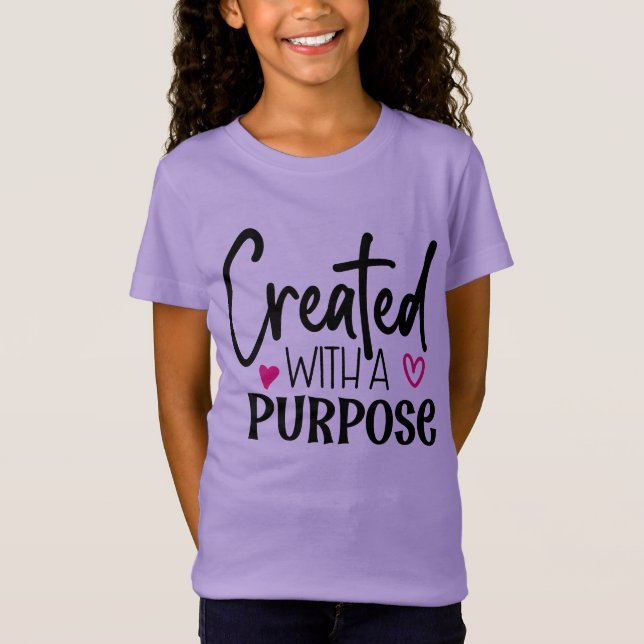 Created with a Purpose girls tshirt (Front)
