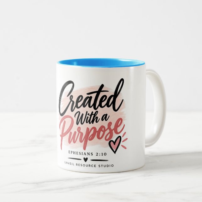 Created With a Purpose Two-Tone Coffee Mug (Front Right)