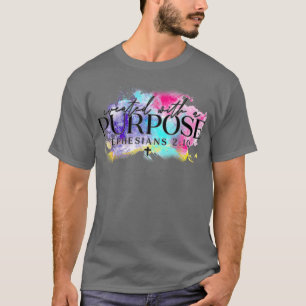 Created With A Purpose Watercolor Christian Quotes T-Shirt