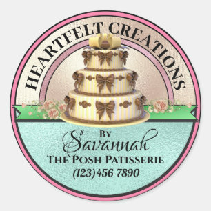 Created With Love Elegant Cake Sticker